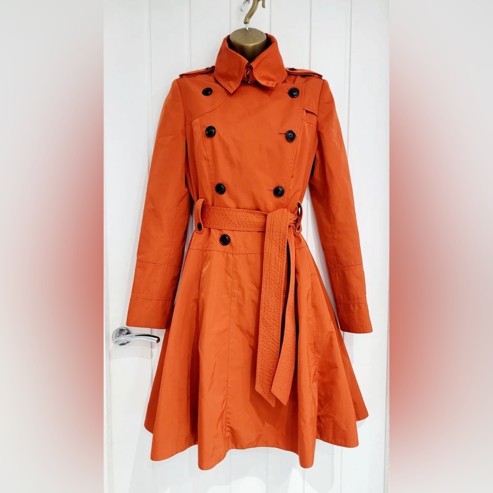Karen Millen Trench Coat Burnt Orange UK 10
